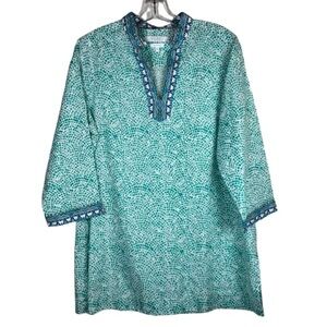 Foxcroft for Appleseed’s Wrinkle Free Cotton Tunic Top Size 12